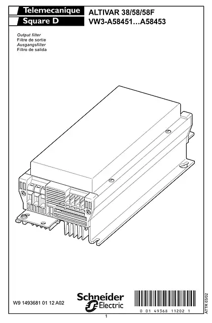 schneider施耐德Instruction Sheet - Output filter_ VW3A58451-453